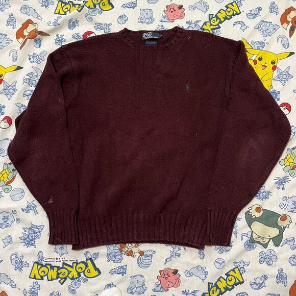 Vintage 90s Polo Ralph Lauren Purple Sweater - Picture 1 of 4